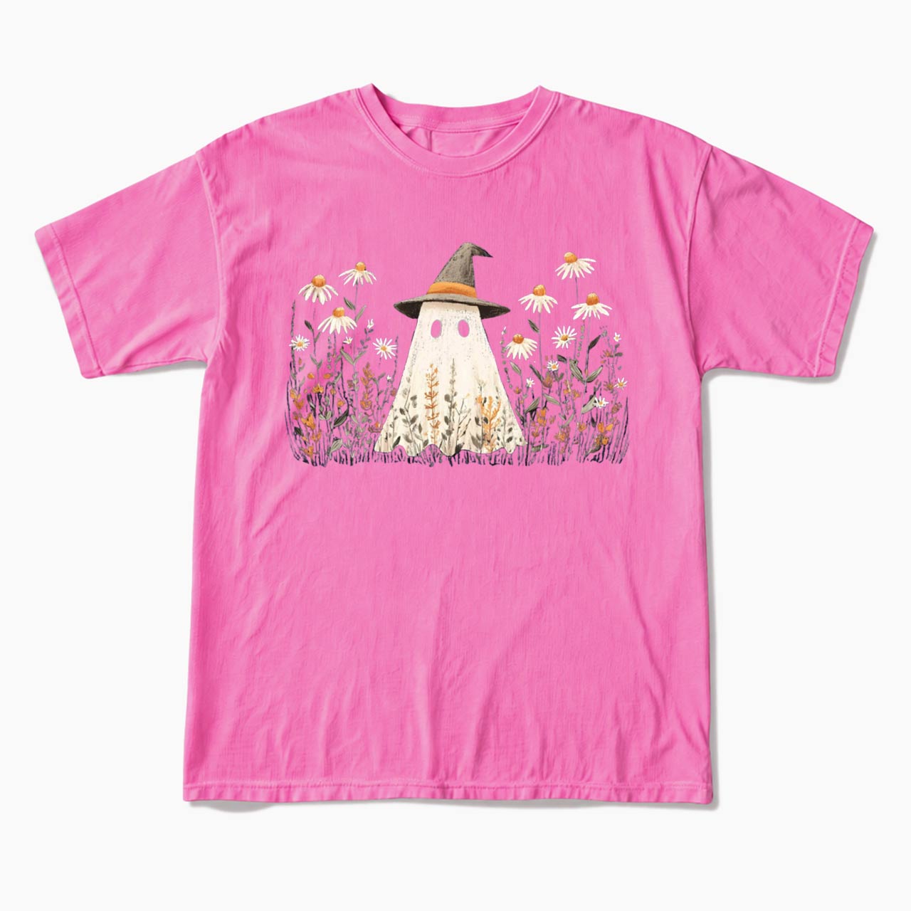 Floral Ghost Halloween T Shirts