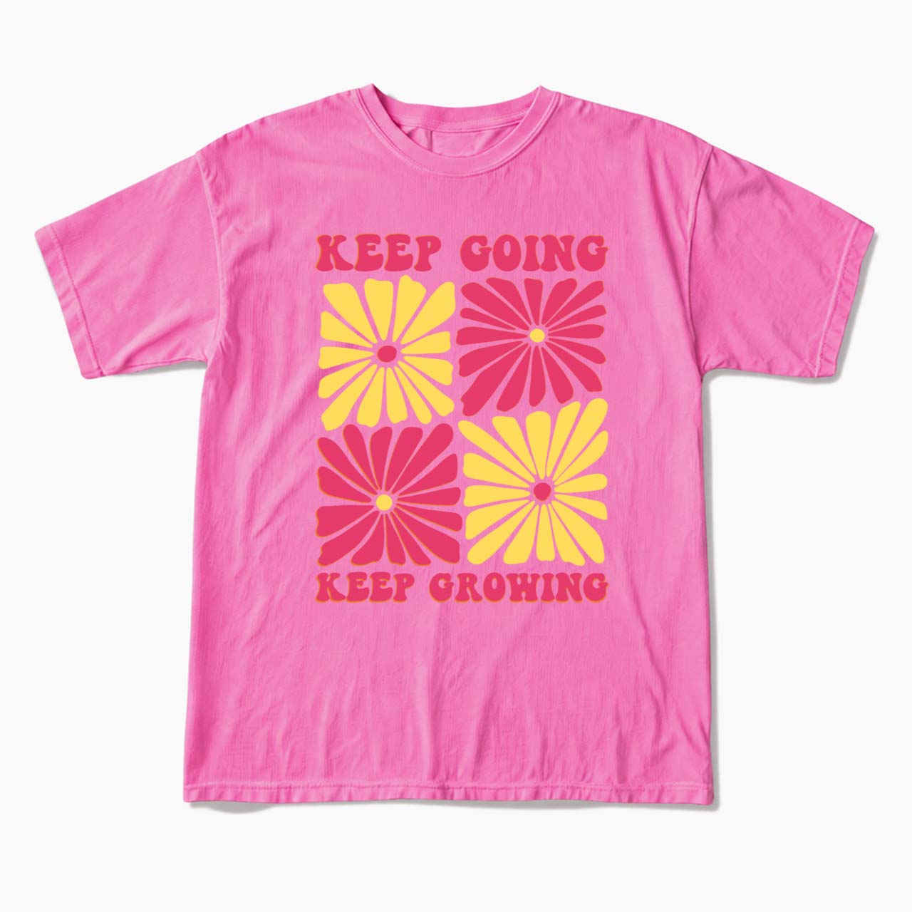 Retro Floral Keep Going Keep Growing T Shirts