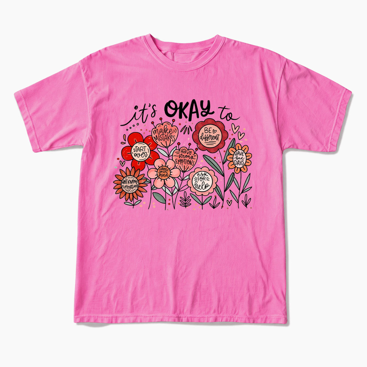 It's Okay to Boho Floral T Shirts