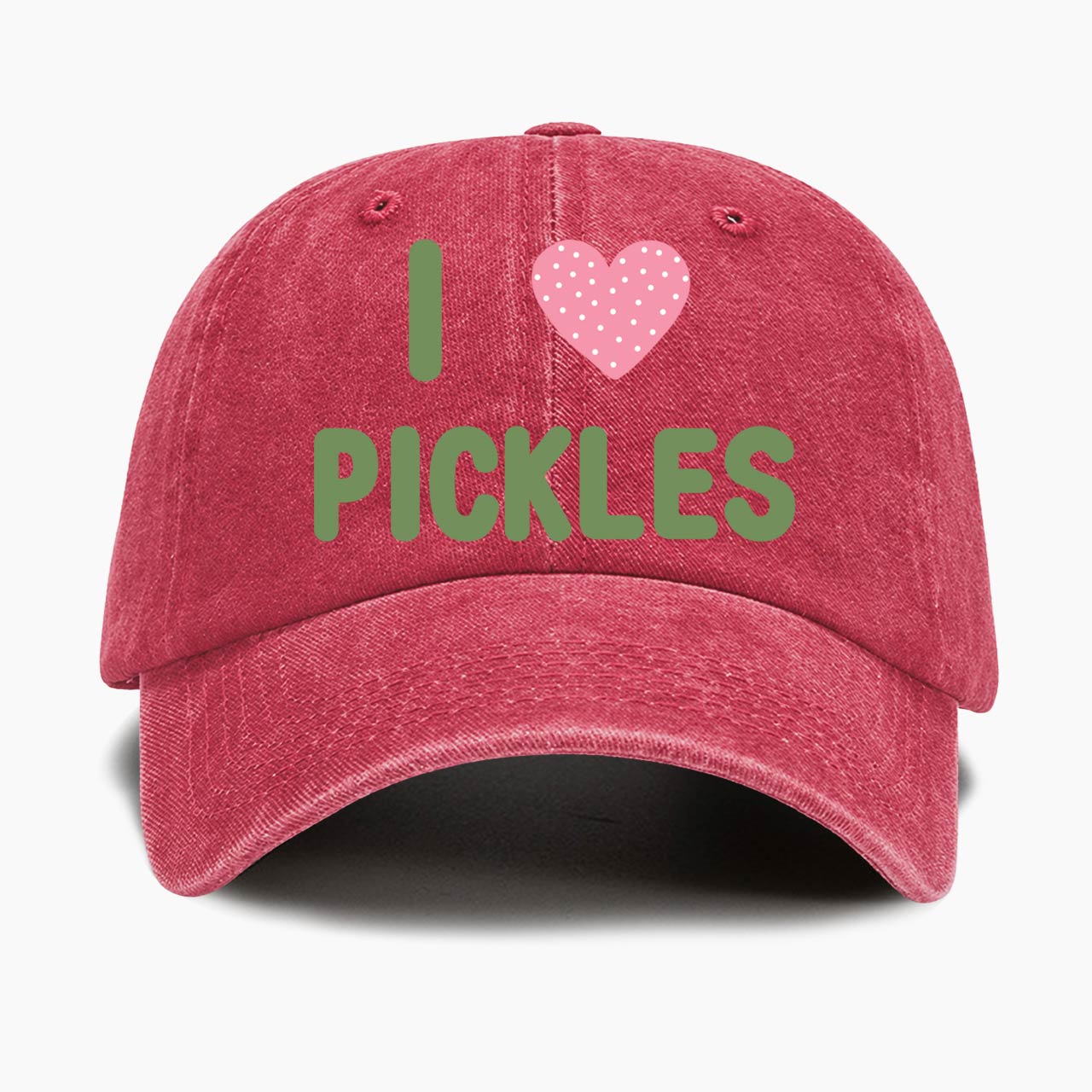 I Love Pickles Washed Baseball Cap