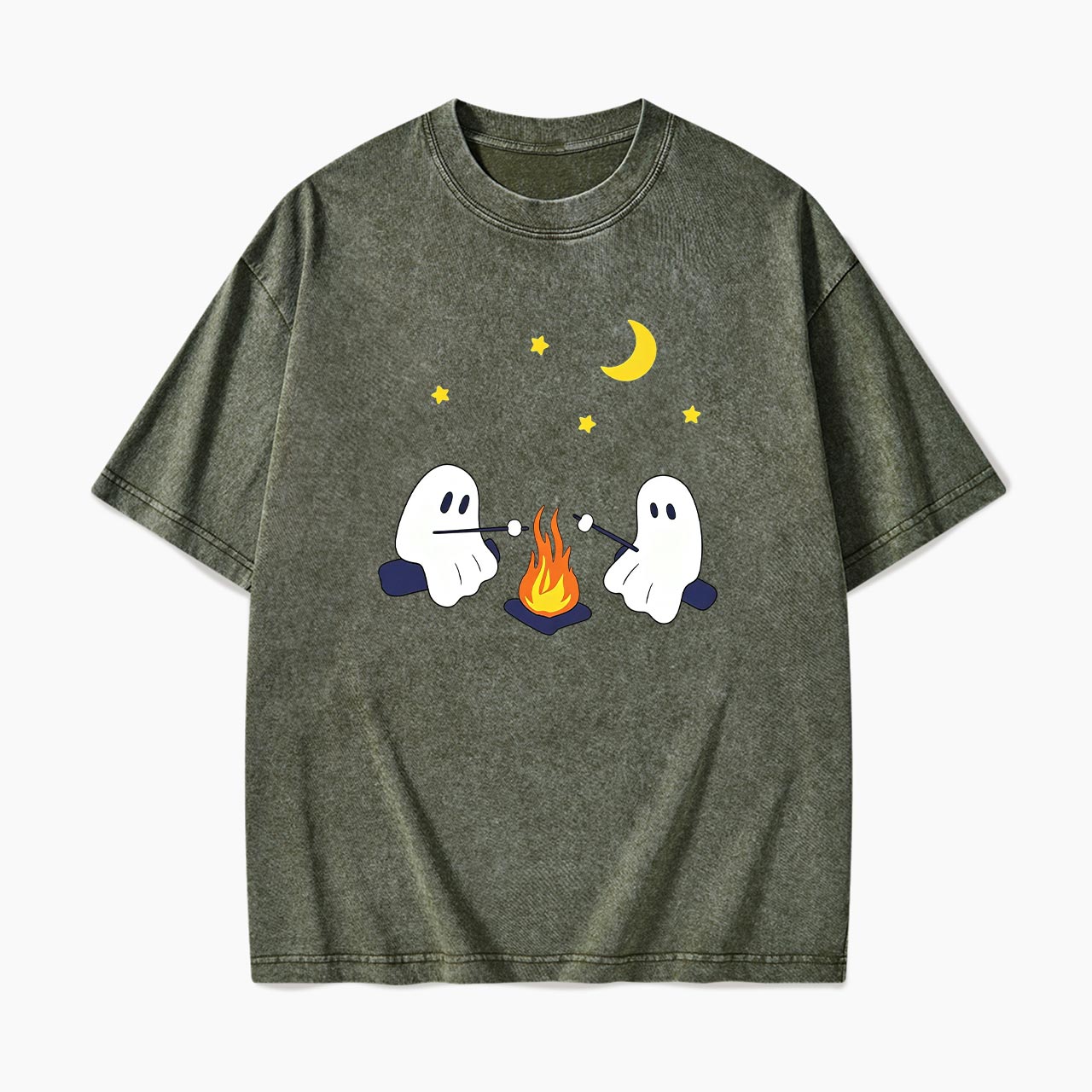 Ghosts Camping Halloween Washed Tees