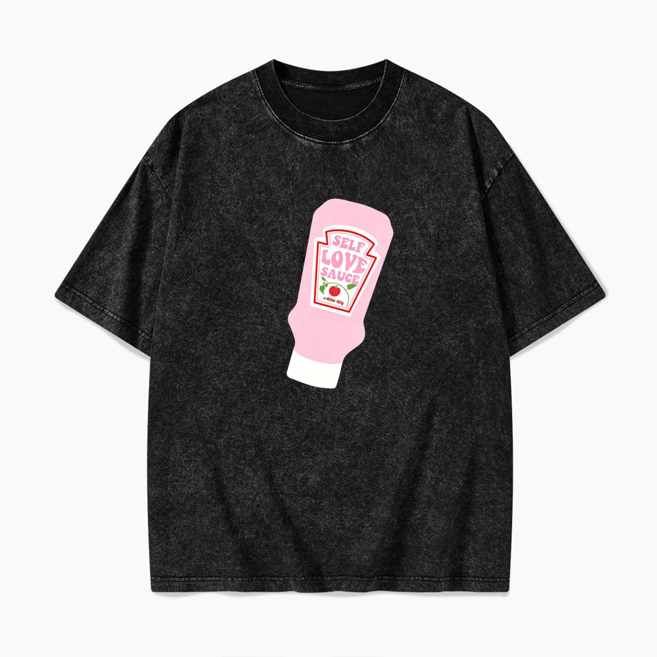 Pink Self Love Sauce Bottle Washed Tees