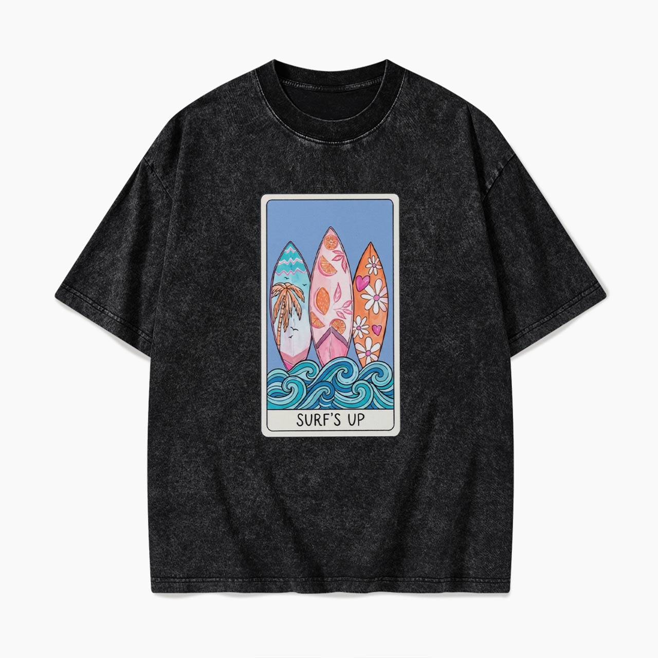 SURFS UP Tarot Card Washed Tees