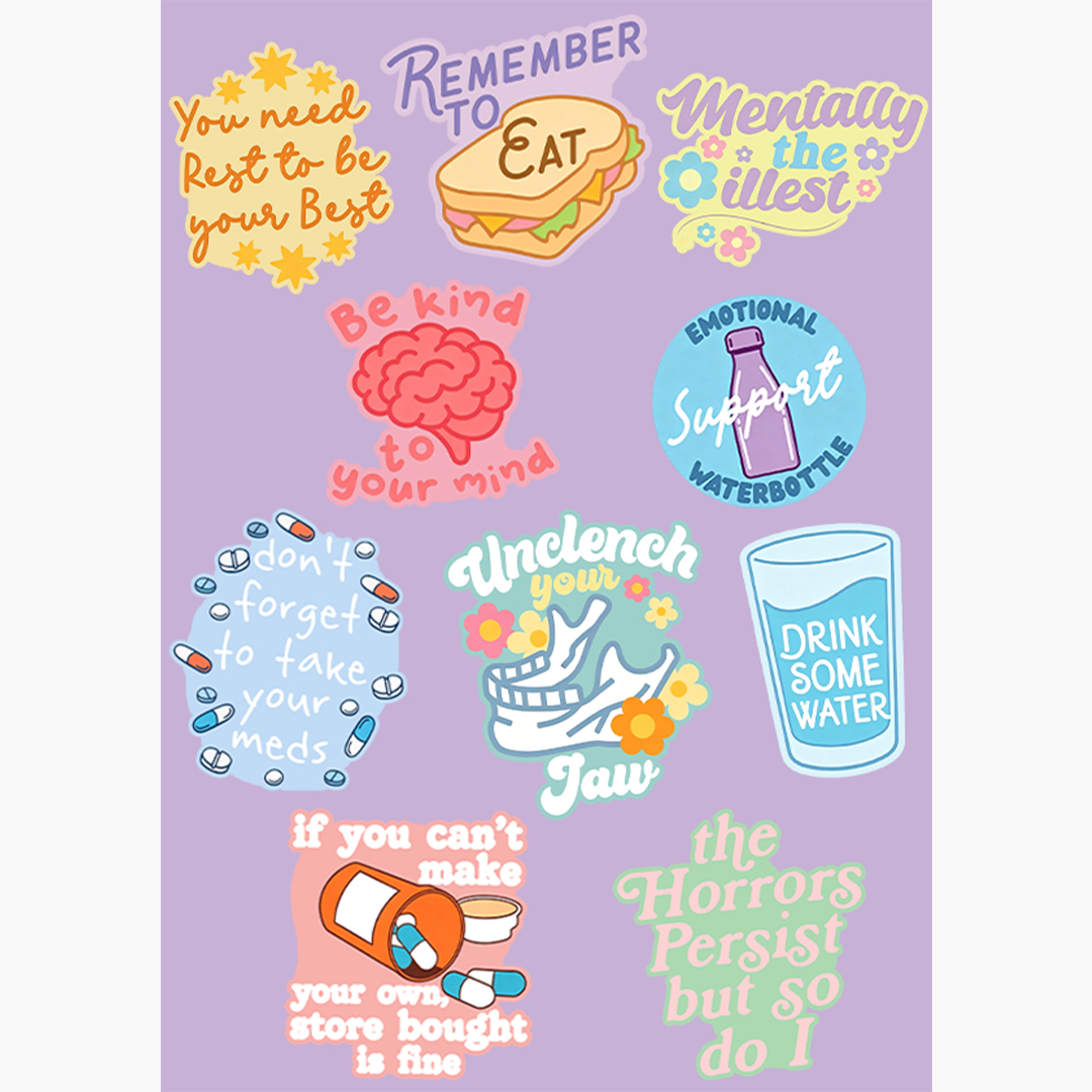 Jellypine Mental Health Self Care Sticker Of 10