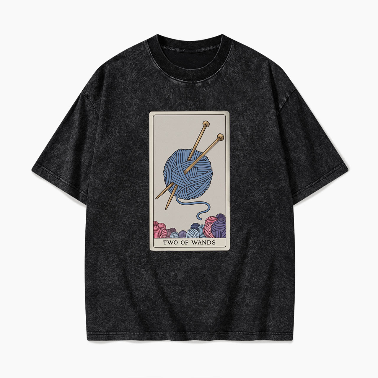 Two of Wands Tarot Card Washed Tees