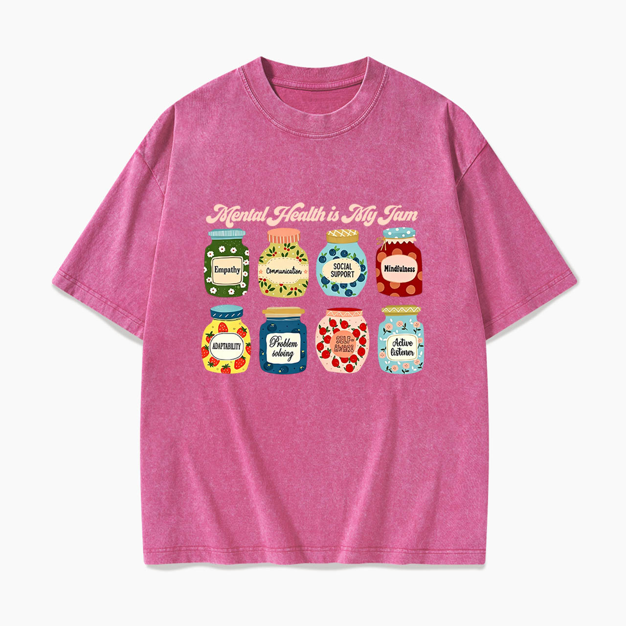 Mental Health Is My Jam Motivational Washed Tees