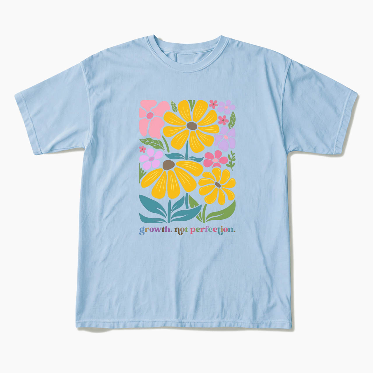 Growth Not Perfection Floral T Shirts