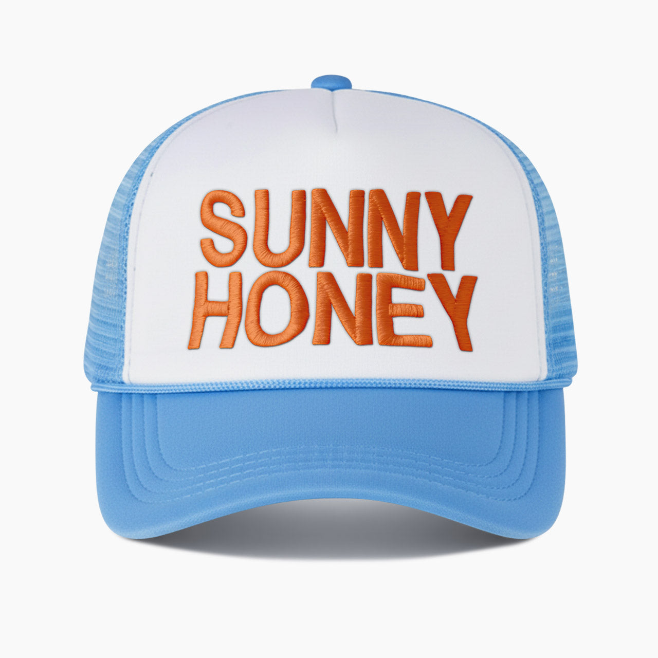 Embroidered Sunny Honey Colorblock Trucker Hat