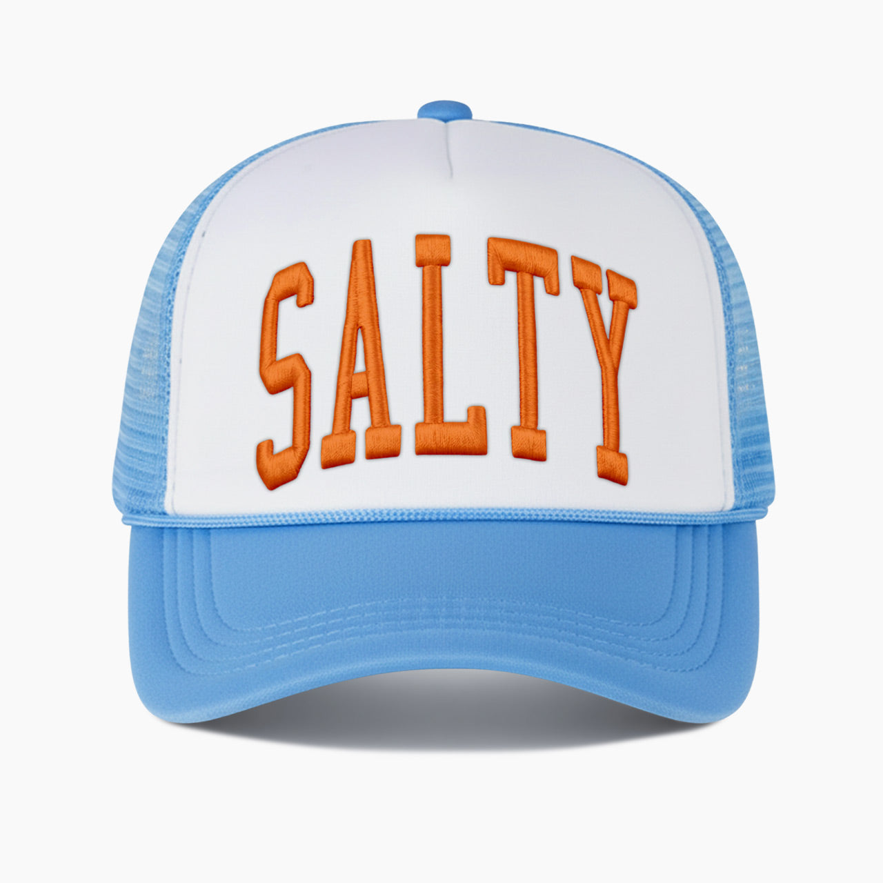 Embroidered Salty Colorblock Trucker Hat