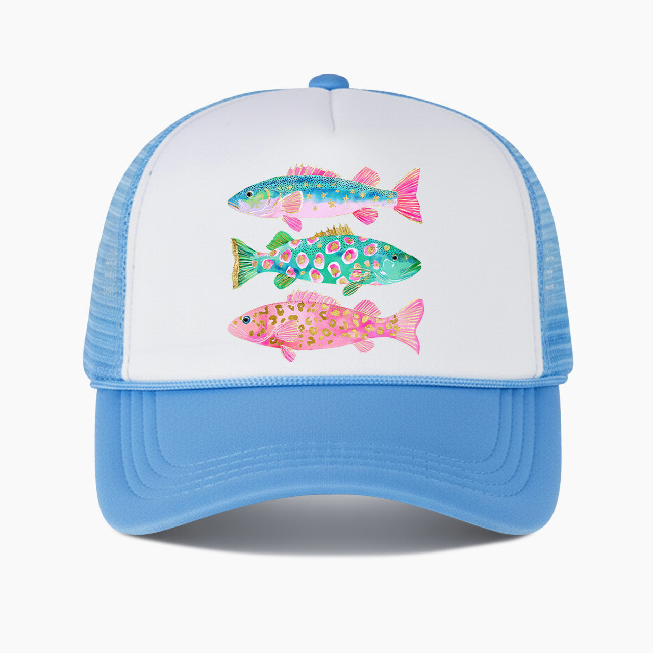 Colorful Fish Colorblock Trucker Hat