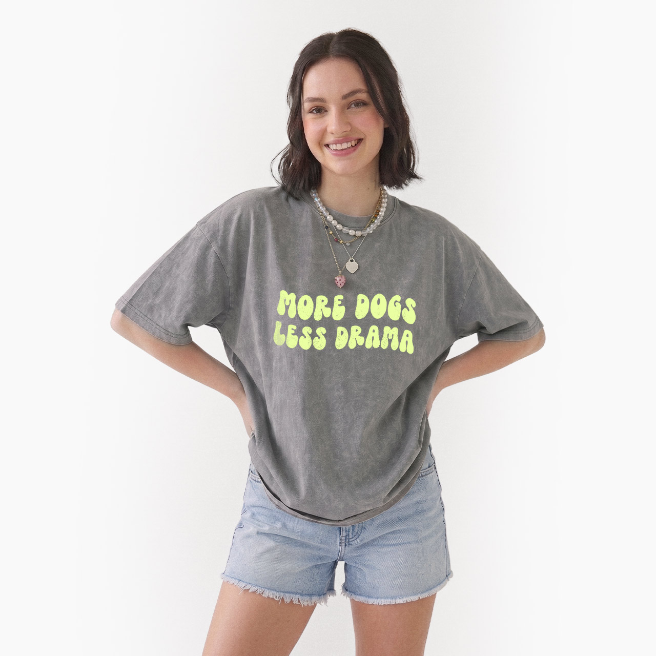 More Dogs Less Drama Washed Tees
