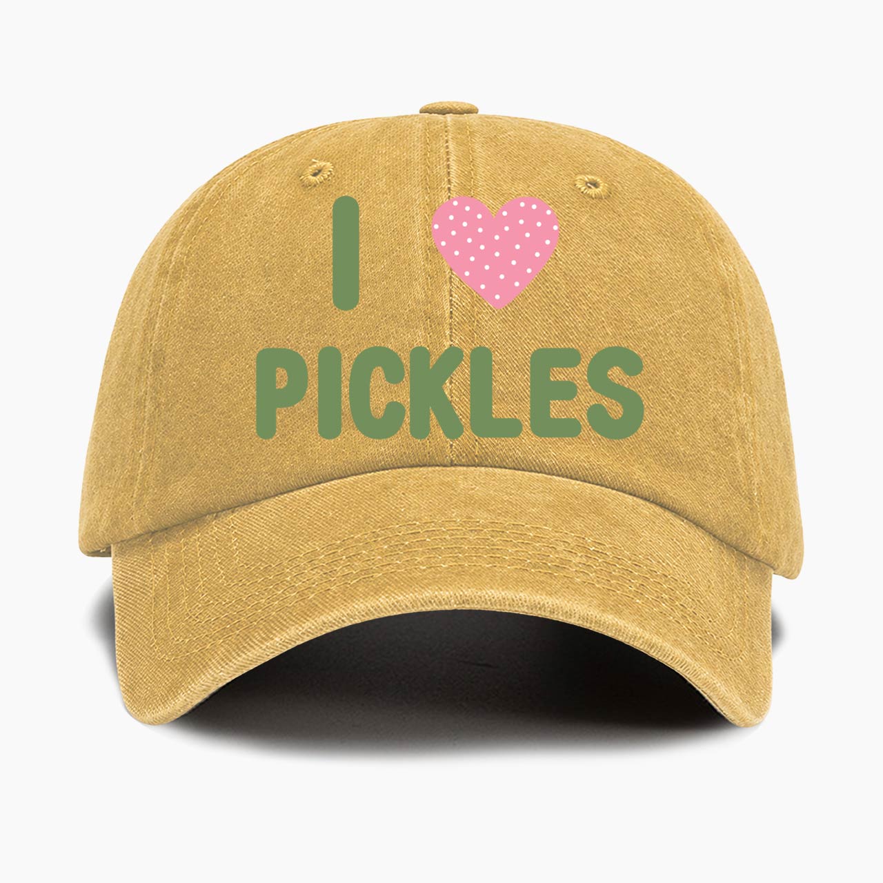 I Love Pickles Washed Baseball Cap