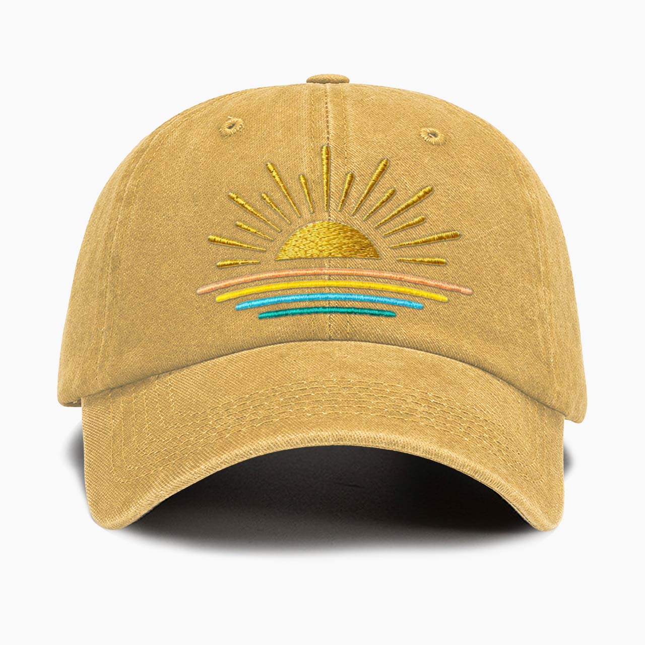 Embroidered Sunset Washed Baseball Cap