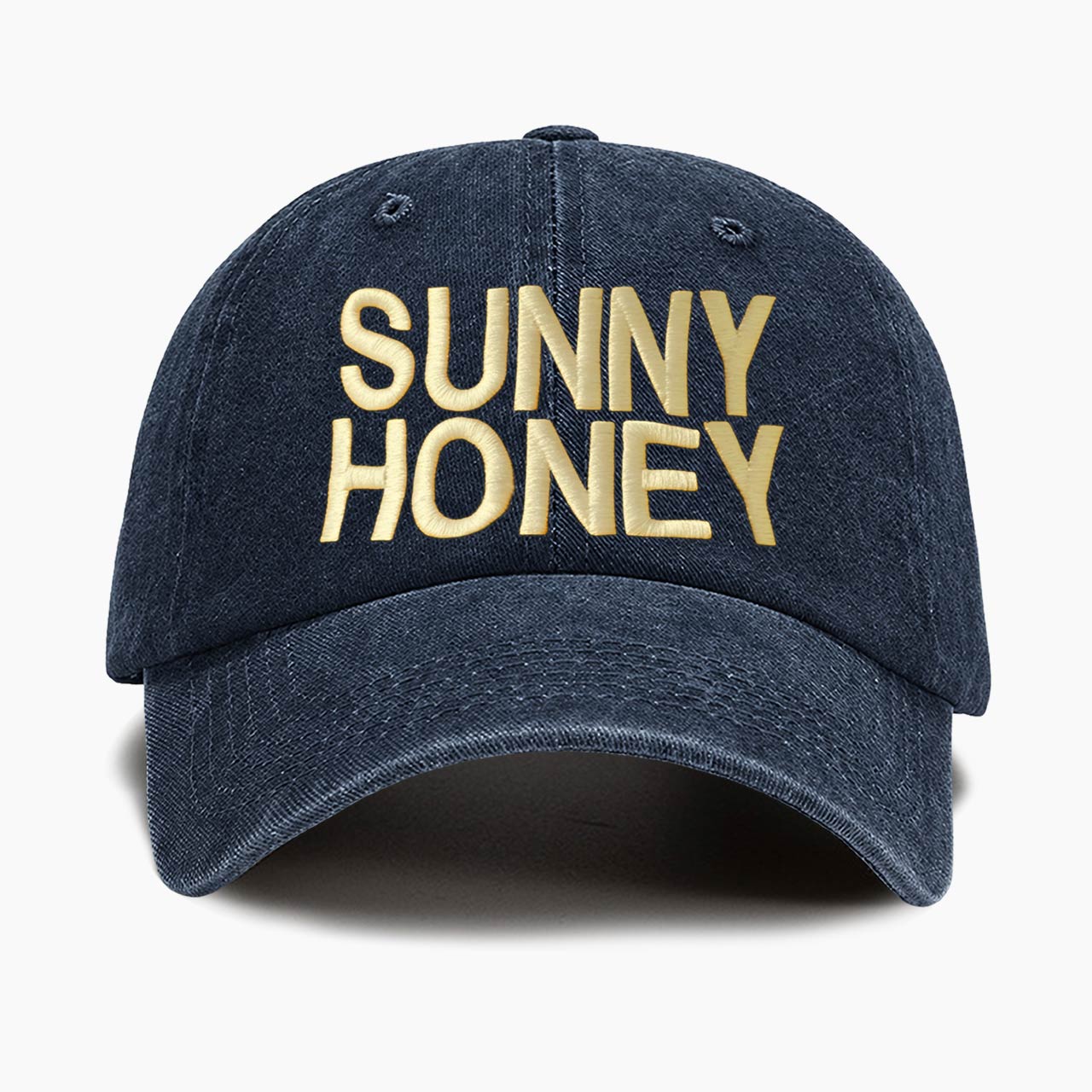 Embroidered Sunny Honey Washed Baseball Cap