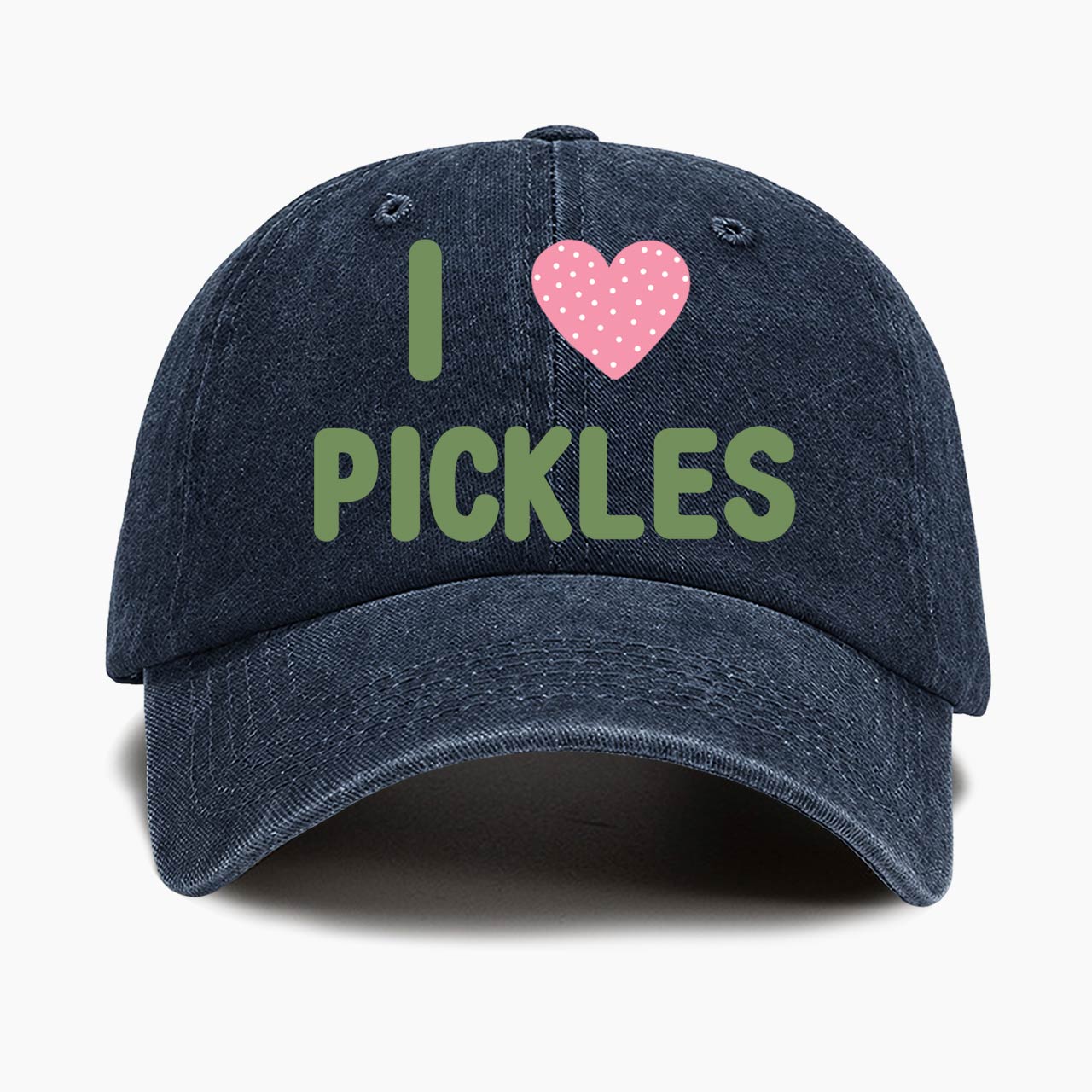 I Love Pickles Washed Baseball Cap