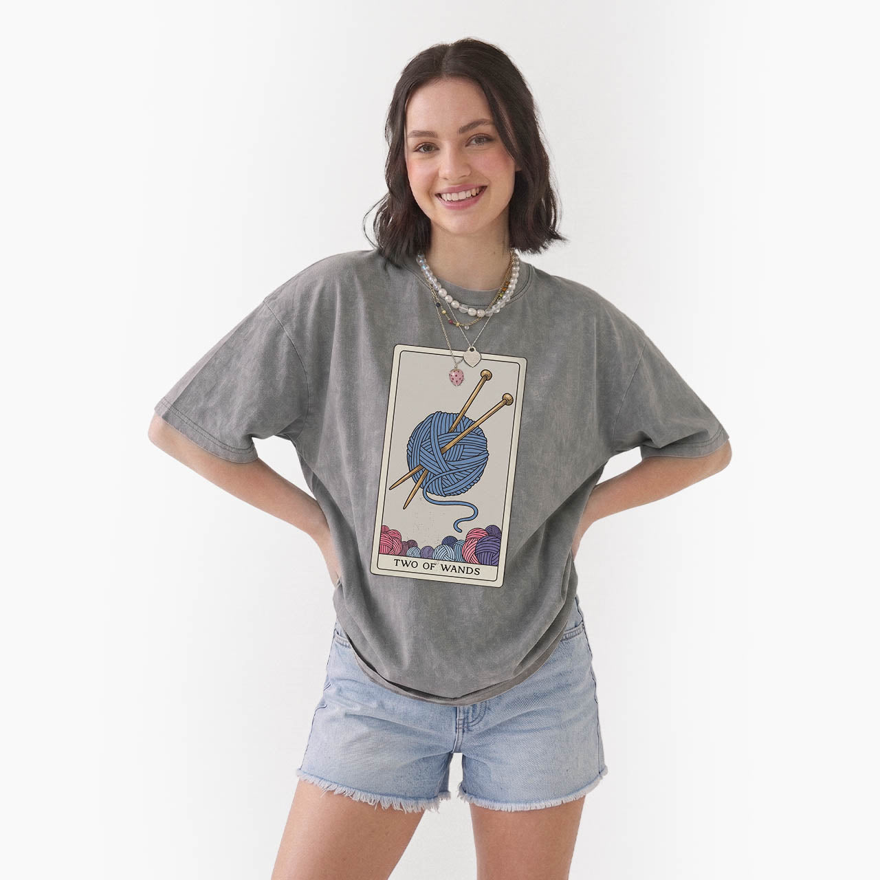 Two of Wands Tarot Card Washed Tees