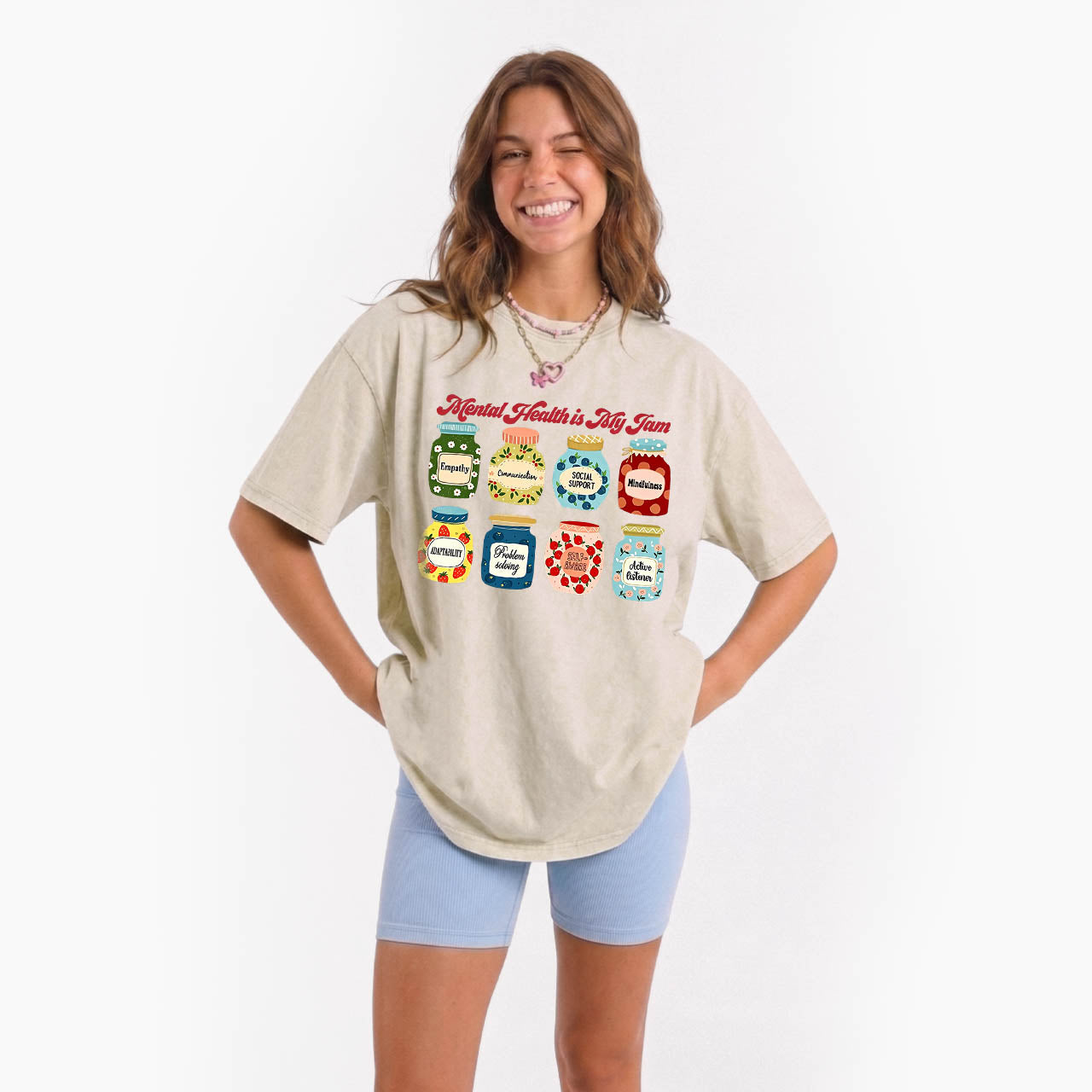 Mental Health Is My Jam Motivational Washed Tees