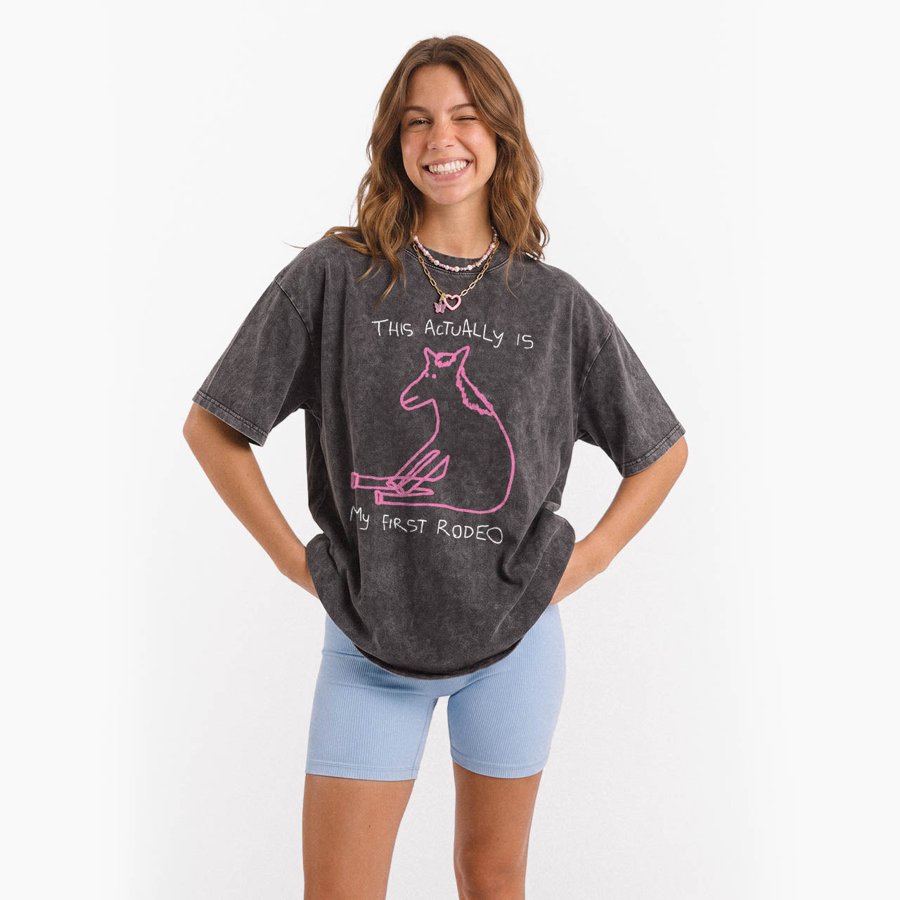 This Actually is My First Rodeo Washed Tees