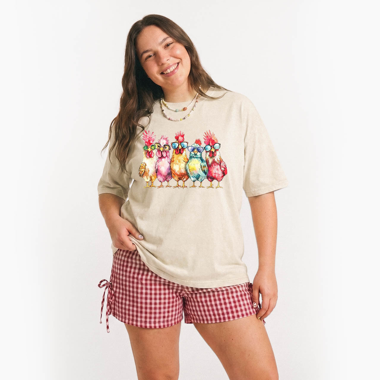 Funny Farmer Chicken Washed Tees