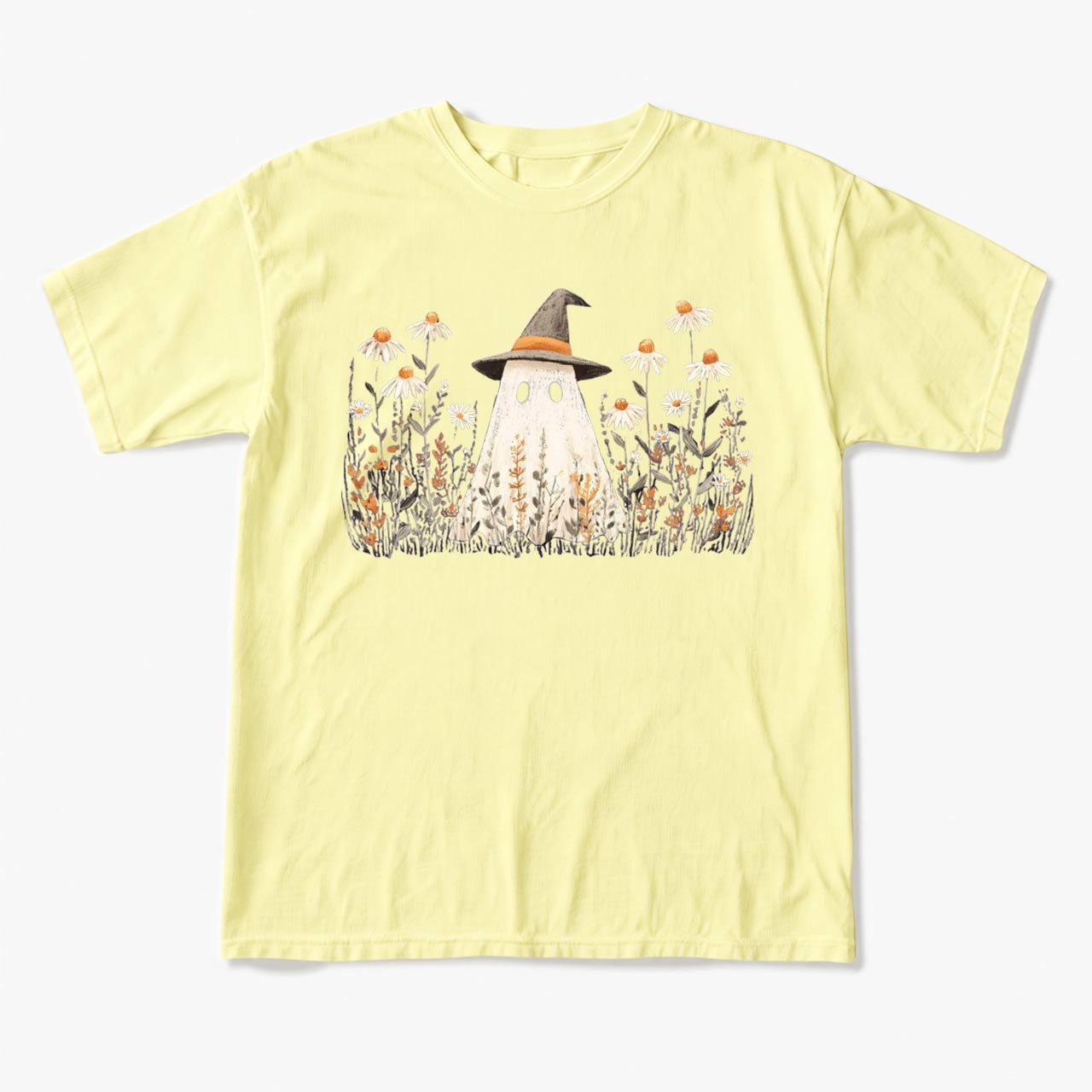 Floral Ghost Halloween T Shirts