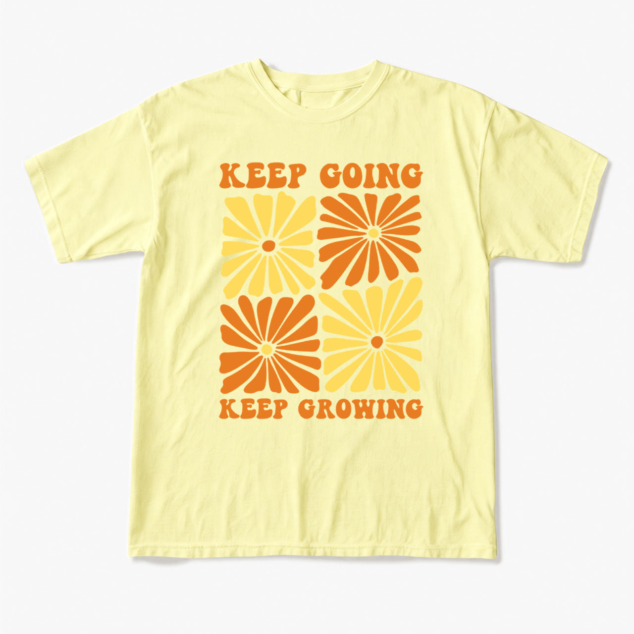 Retro Floral Keep Going Keep Growing T Shirts