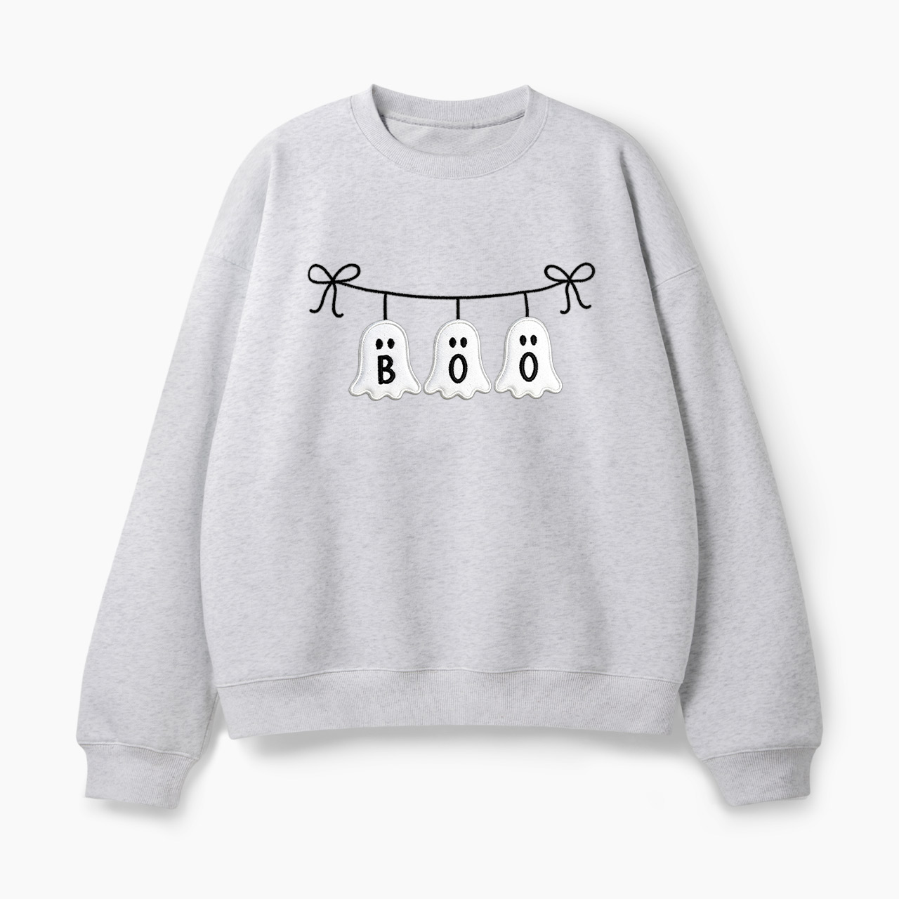 Embroidered Ghost Boo Halloween Classic Sweatshirt