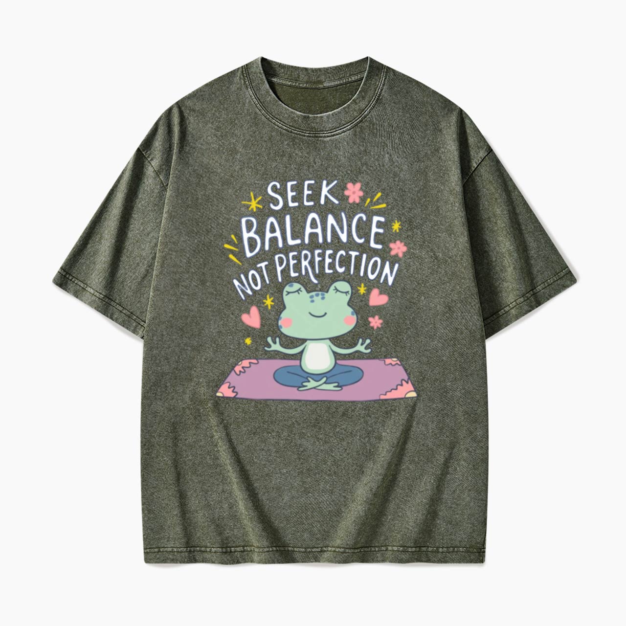 Seek Balance Not Perfection Washed Tees