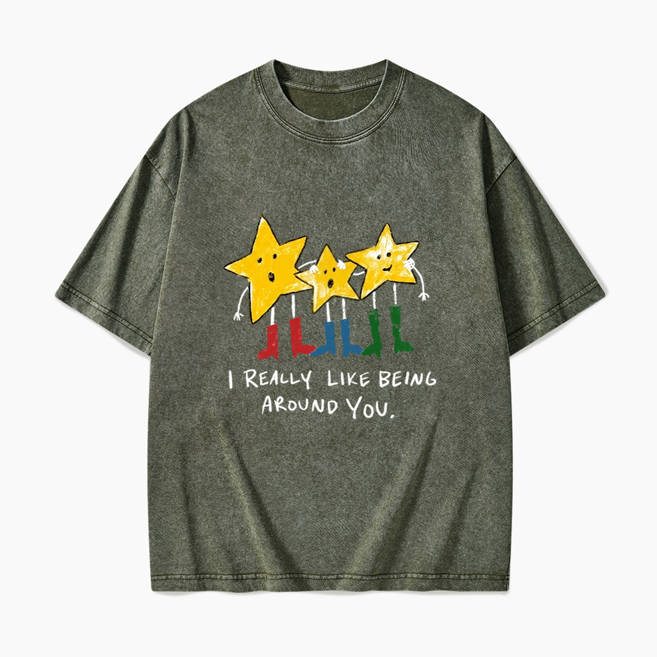 I Really Like Being Around You Washed Tees