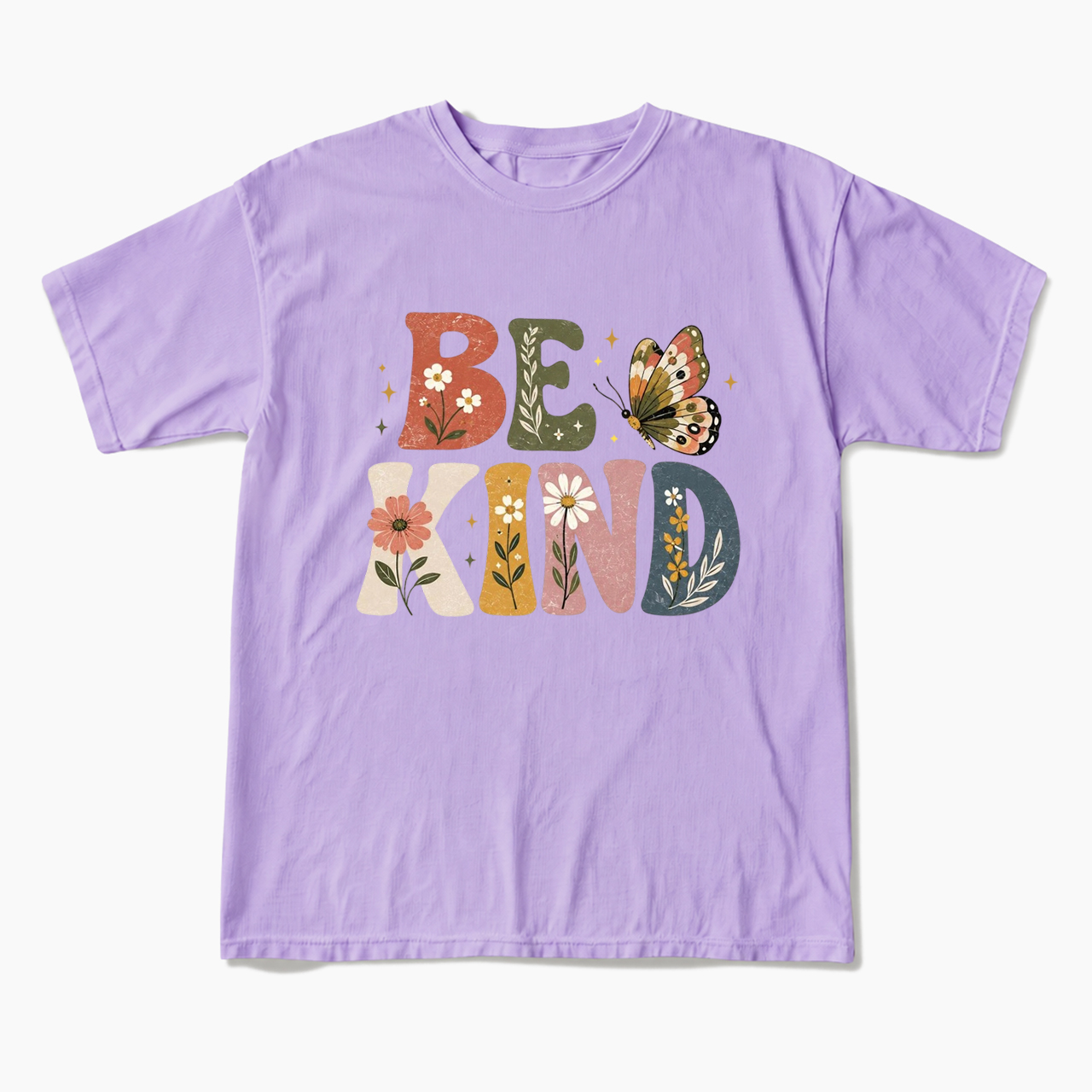 Be Kind Floral Butterfly T Shirts