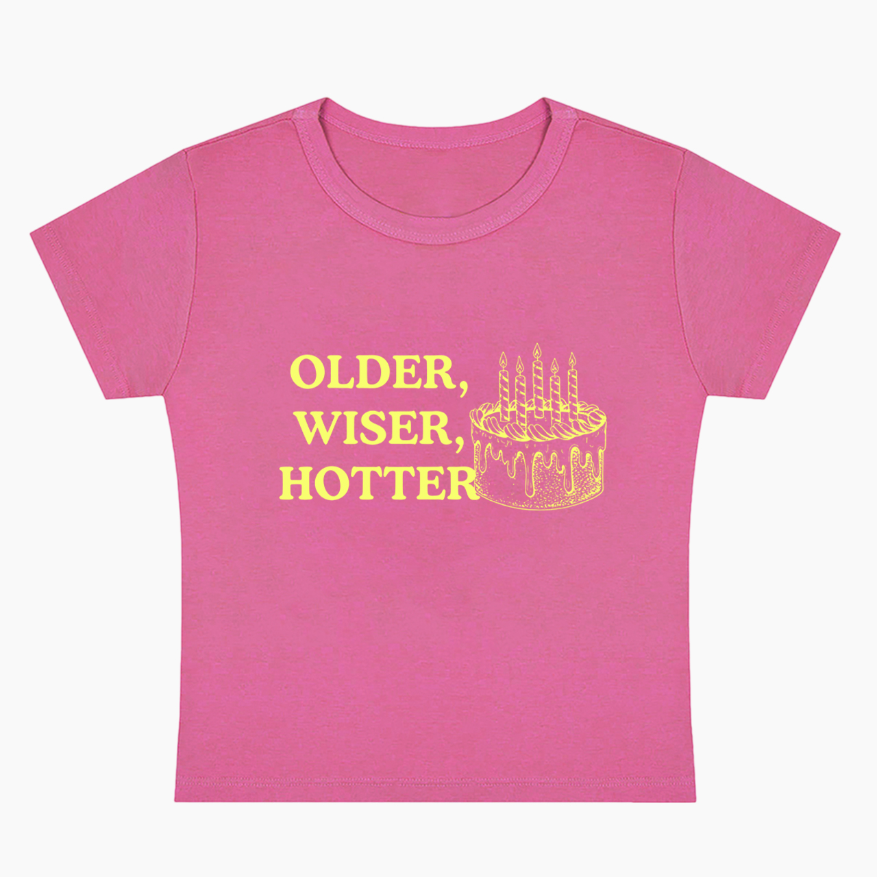 Older Wiser Hotter Birthday Cake Baby Tee