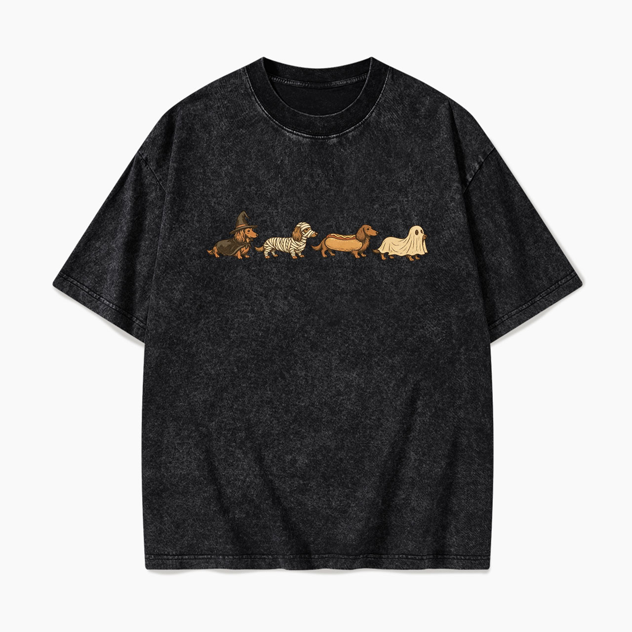 Spooky Dachshund Halloween Washed Tees