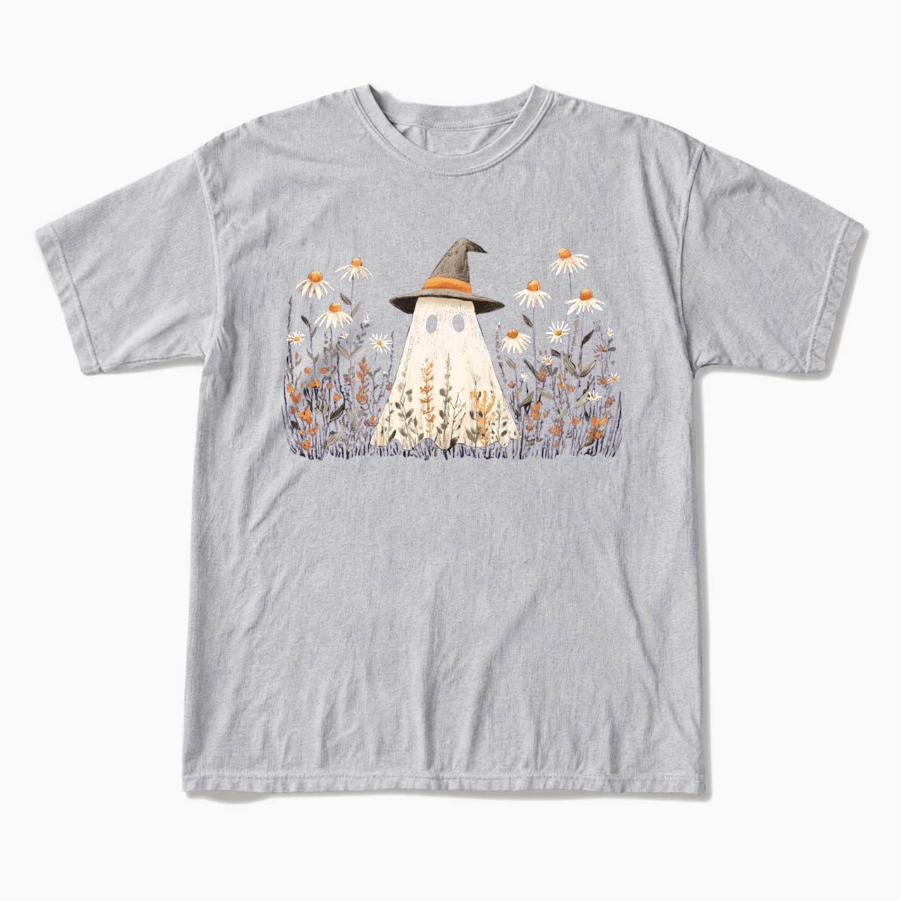 Floral Ghost Halloween T Shirts