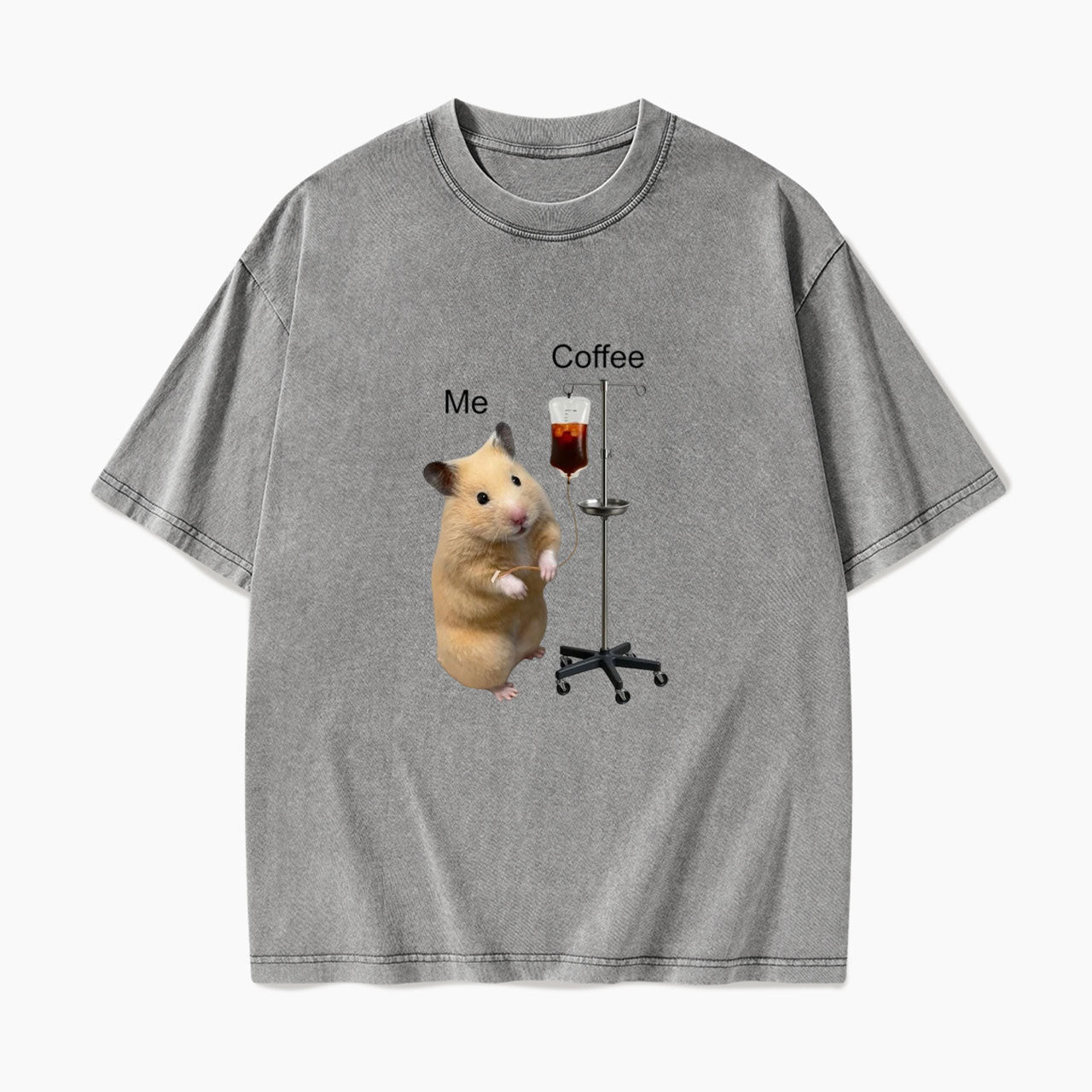 Hamster Needs Coffee Washed Tees