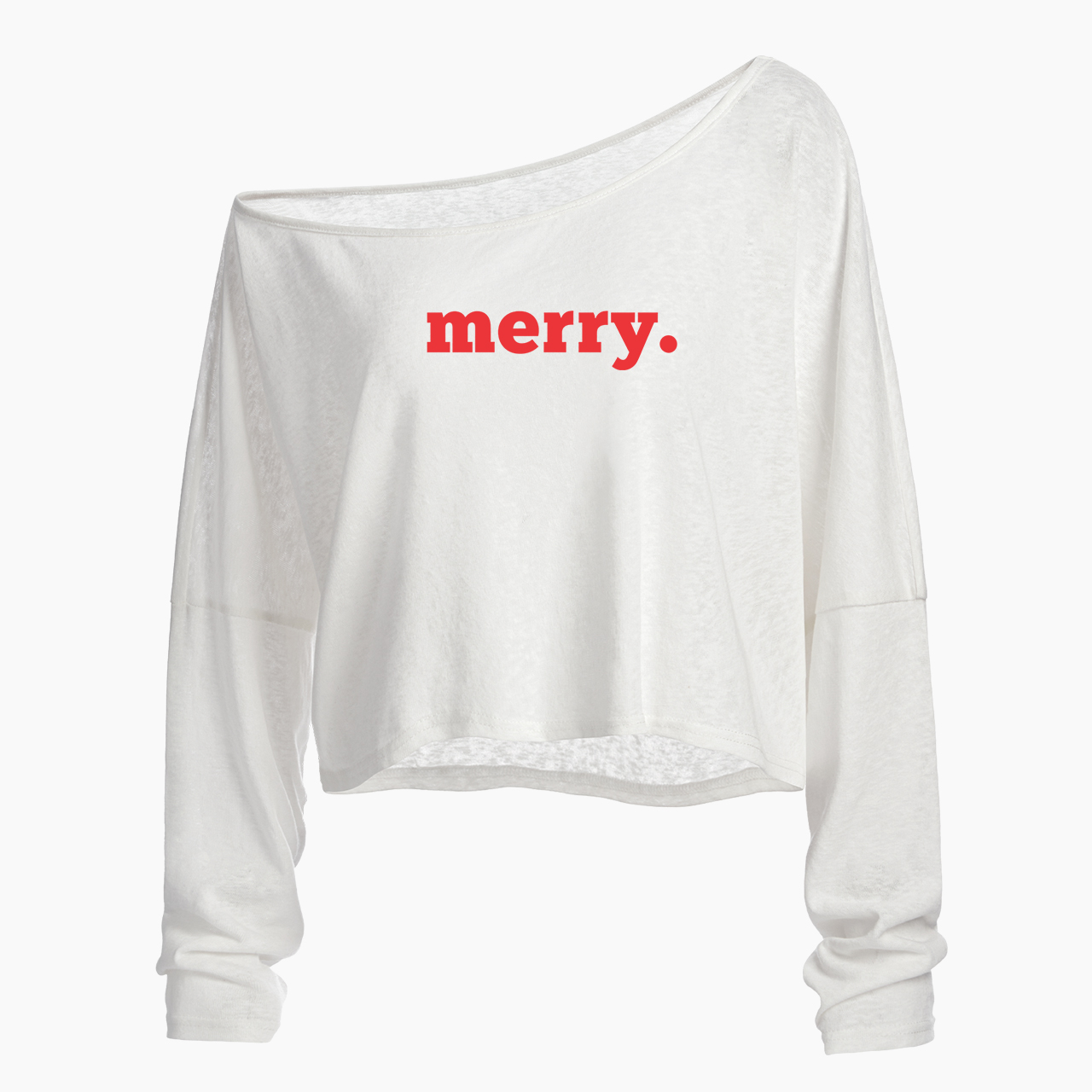 Merry Off Shoulder Long Sleeve Crop Top