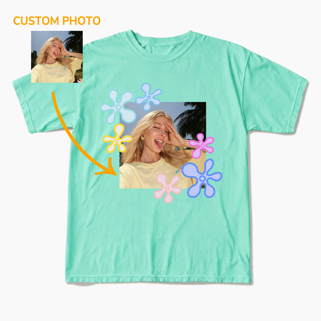 Personalized Flower Photo T Shirts