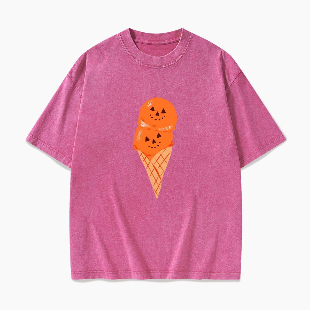 Pumpkin Spice Ice Cream Halloween Washed Tees