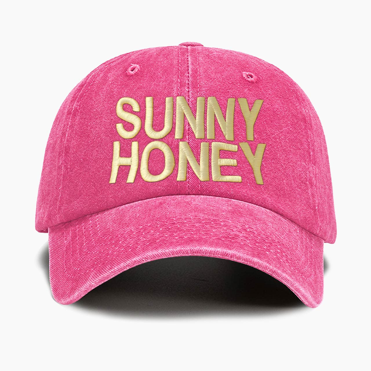 Embroidered Sunny Honey Washed Baseball Cap