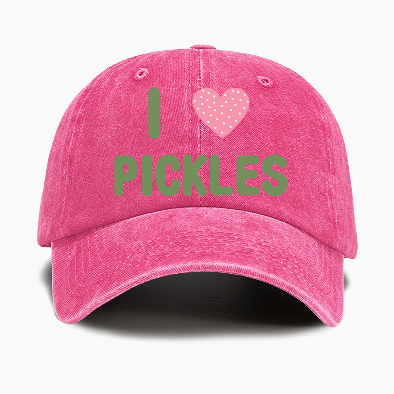 I Love Pickles Washed Baseball Cap