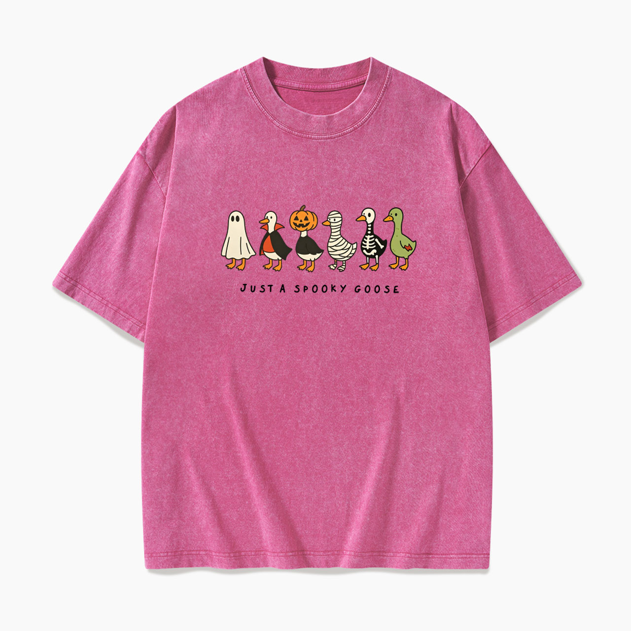 Just a Spooky Goose Halloween Washed Tees