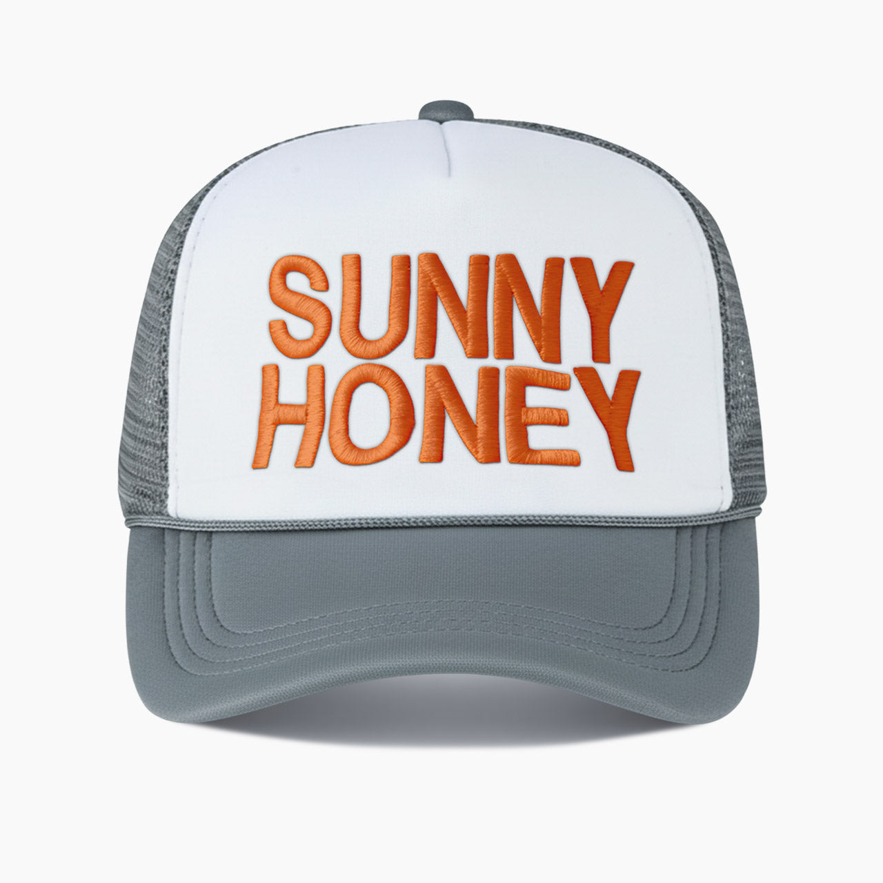 Embroidered Sunny Honey Colorblock Trucker Hat