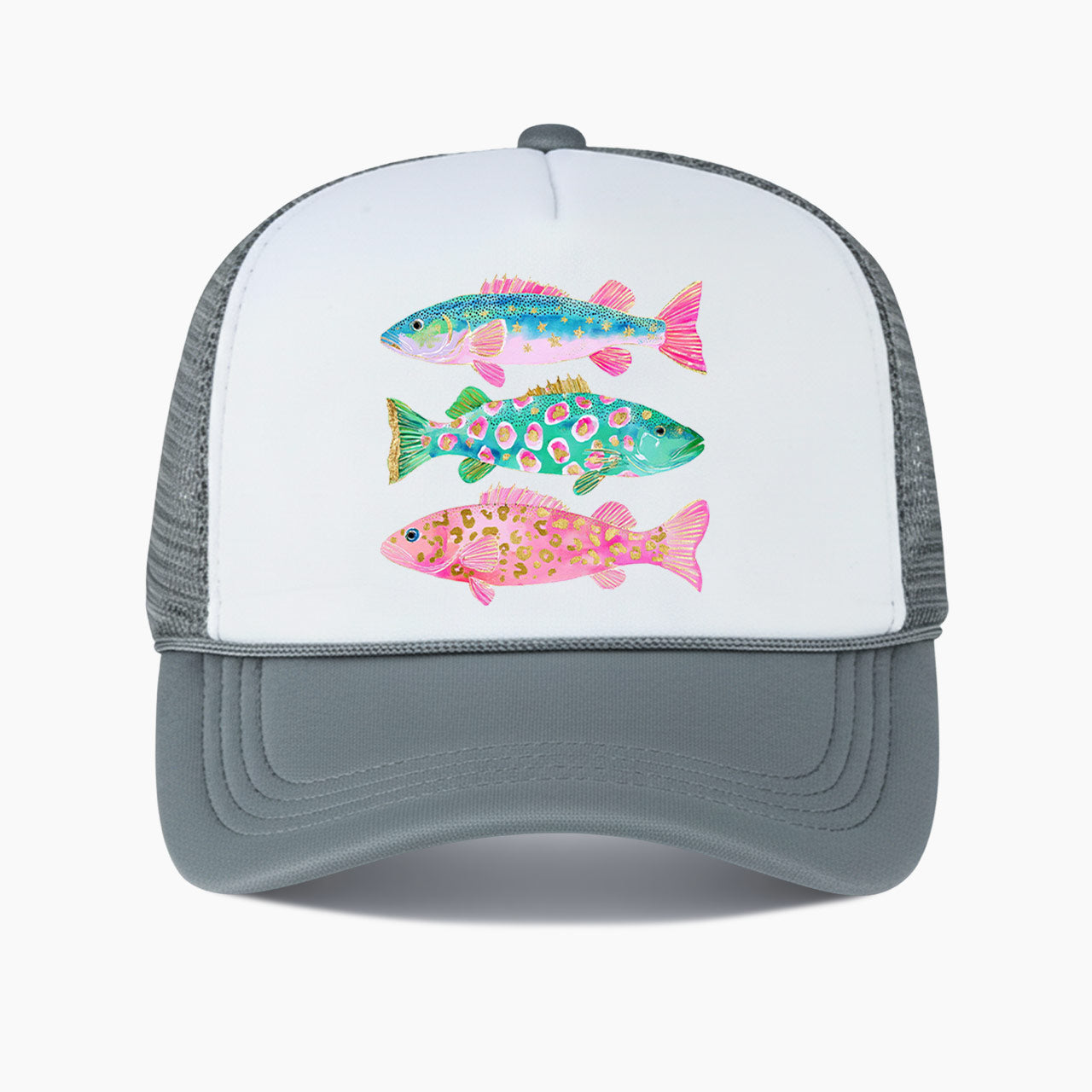 Colorful Fish Colorblock Trucker Hat