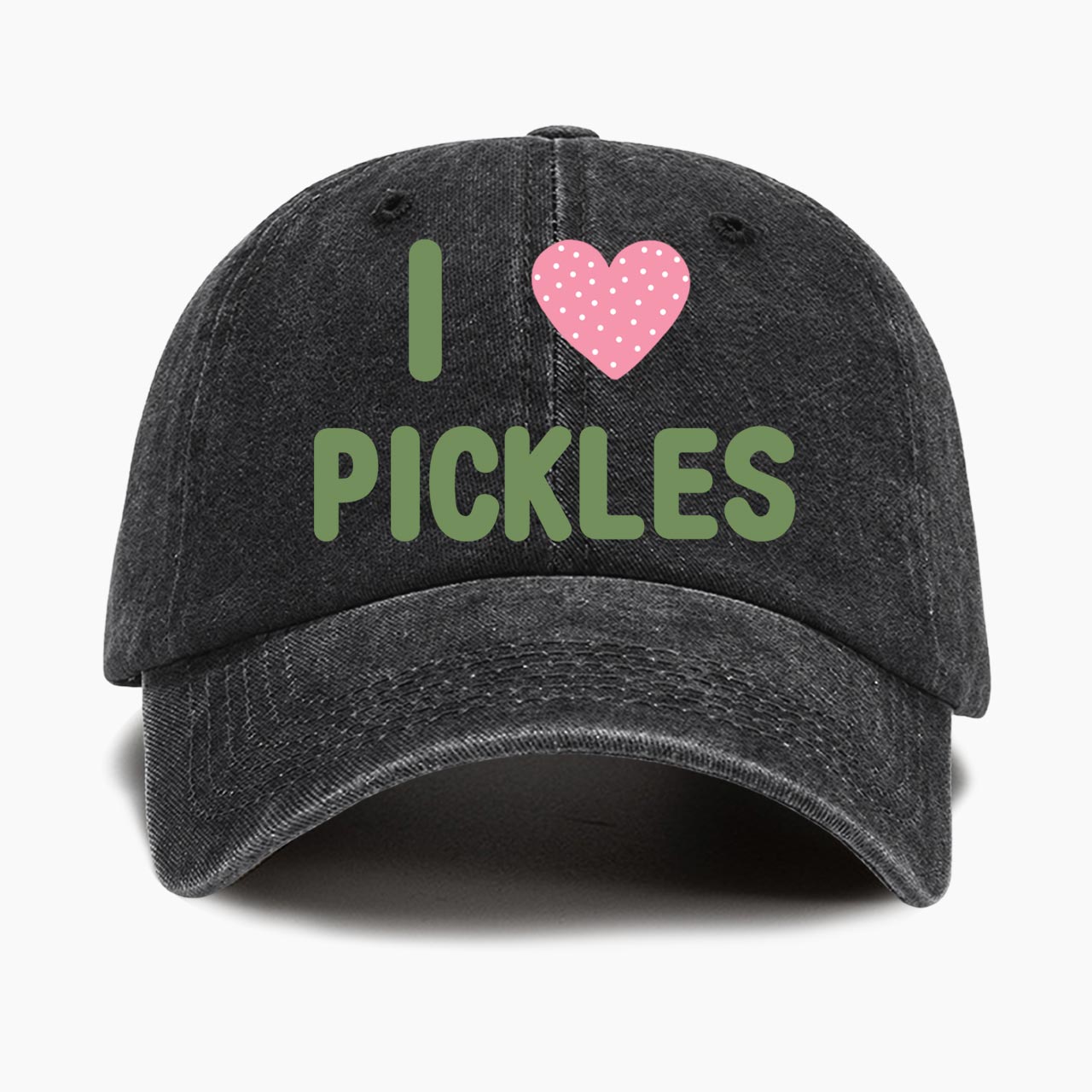 I Love Pickles Washed Baseball Cap