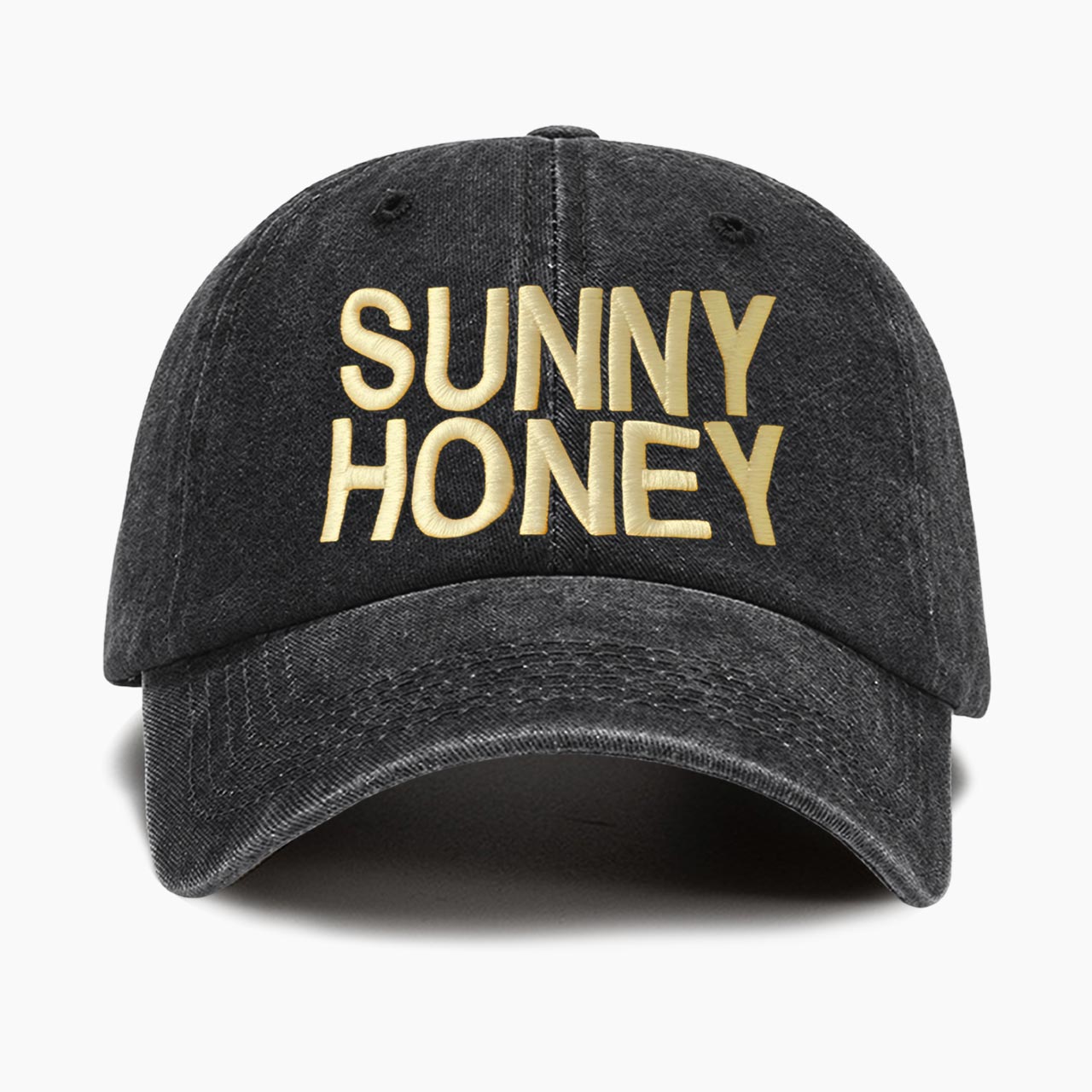 Embroidered Sunny Honey Washed Baseball Cap