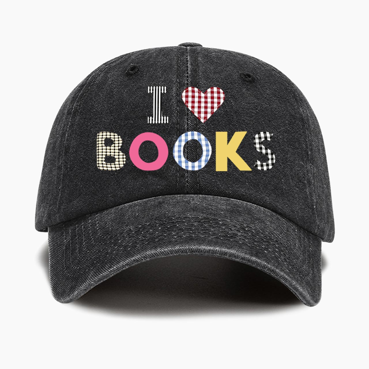 I Love Books Washed Baseball Cap