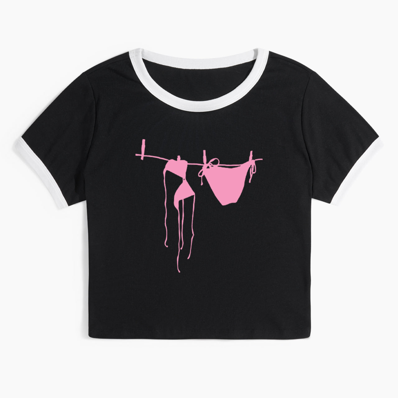 Pink Bikini Ringer Tee