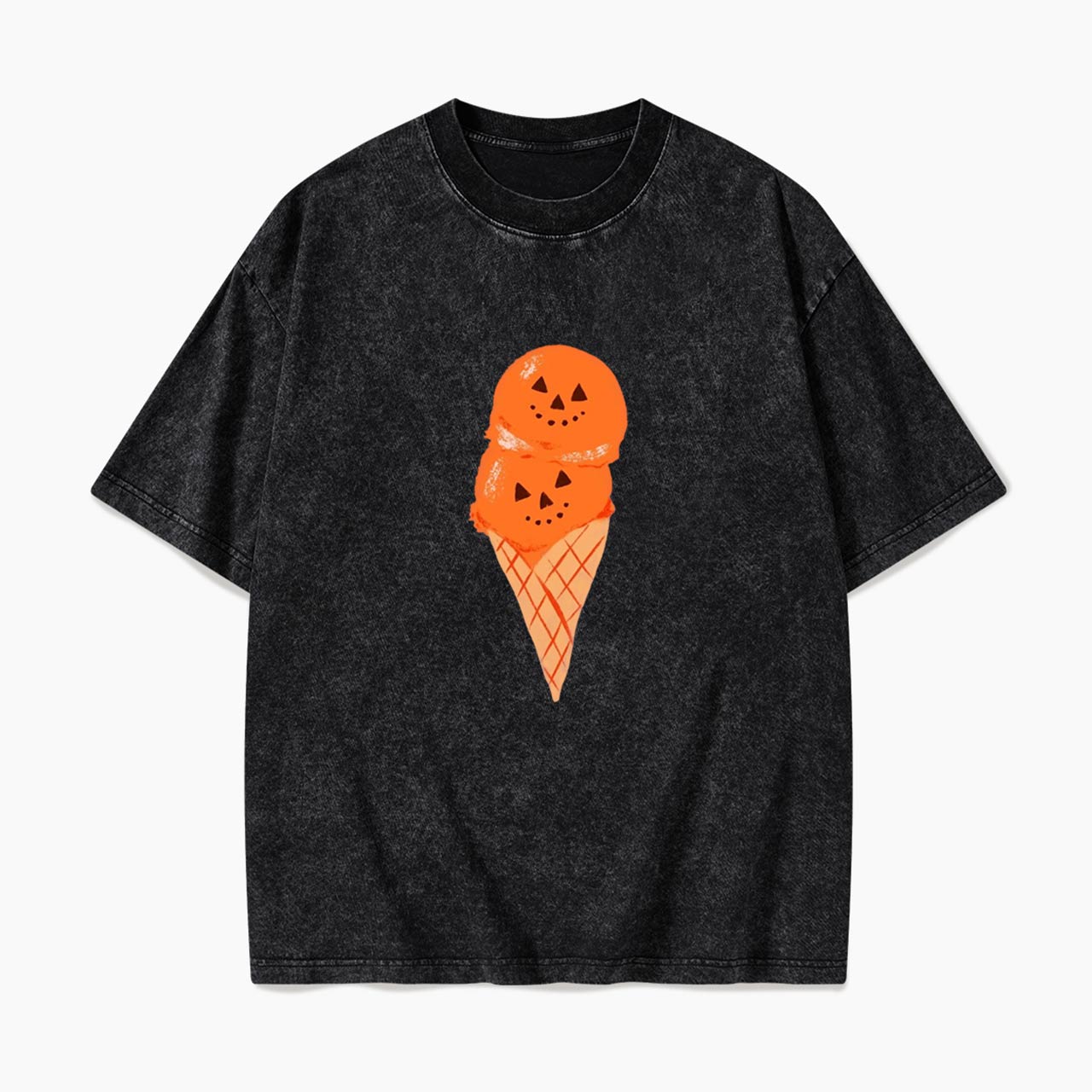 Pumpkin Spice Ice Cream Halloween Washed Tees