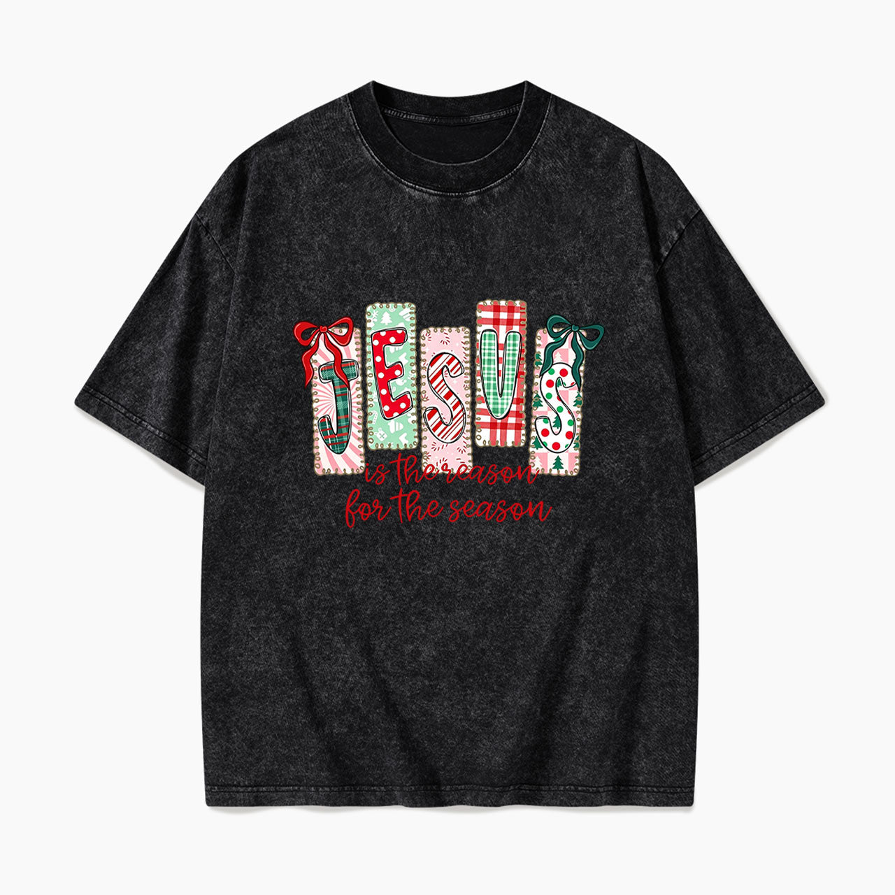 Jesus Is The Reason For The Season Christmas Washed Tees