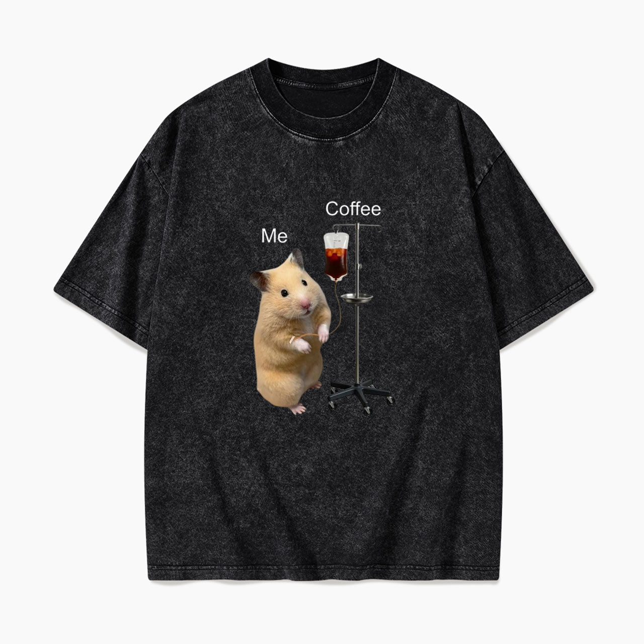 Hamster Needs Coffee Washed Tees