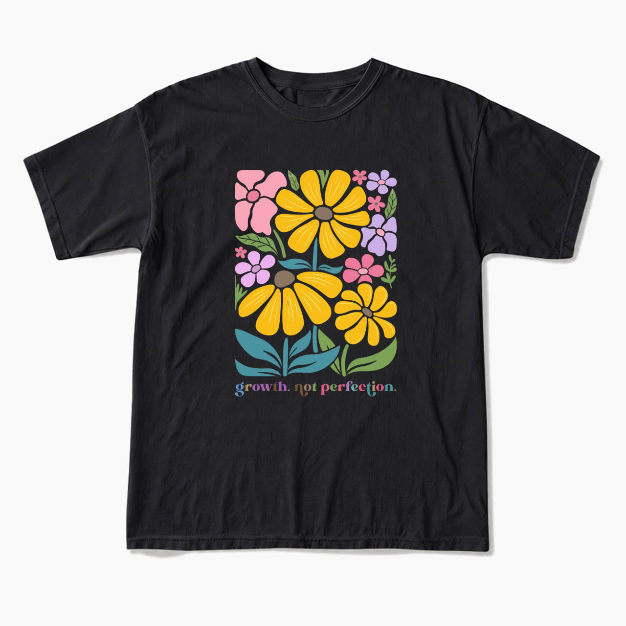 Growth Not Perfection Floral T Shirts