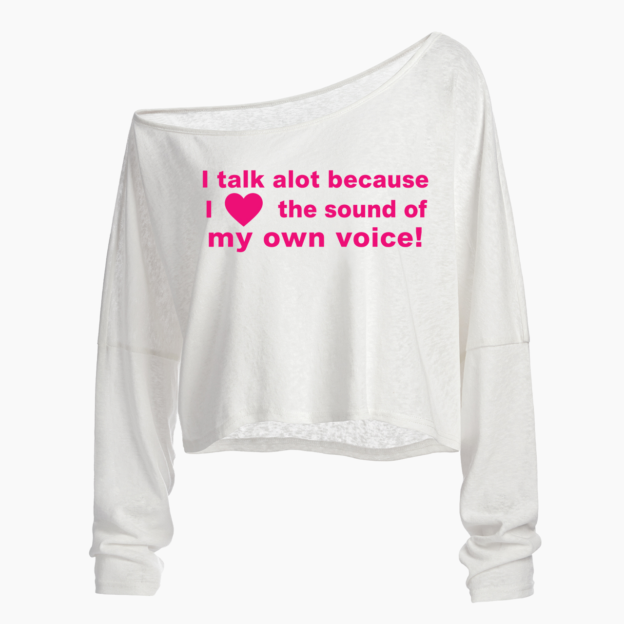Because I Love the Sound of my own Voice Off Shoulder Long Sleeve Crop Top